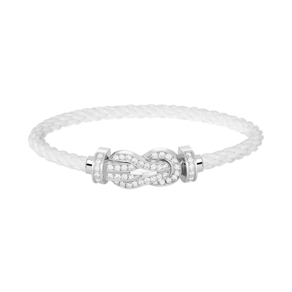 [Clara Jewels]CHANCE LARGE 8 FIGURE BUCKLE FULL DIAMOND BRACELET SILVER