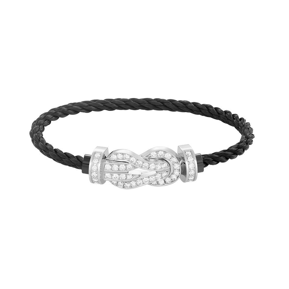 [Clara Jewels]CHANCE LARGE 8 FIGURE BUCKLE FULL DIAMOND BRACELET SILVER