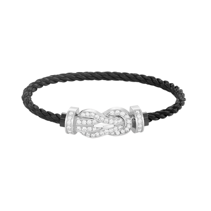 [Clara Jewels]CHANCE LARGE 8 FIGURE BUCKLE FULL DIAMOND BRACELET SILVER