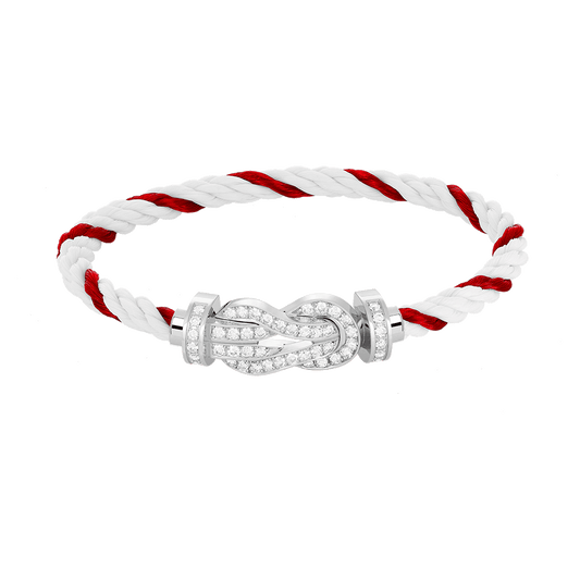 [Clara Jewels]CHANCE LARGE 8 FIGURE BUCKLE FULL DIAMOND BRACELET SILVER