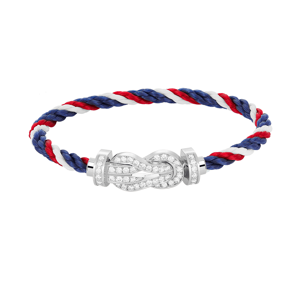 [Clara Jewels]CHANCE LARGE 8 FIGURE BUCKLE FULL DIAMOND BRACELET SILVER