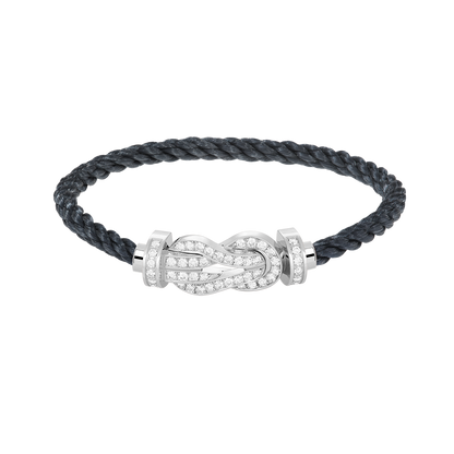 [Clara Jewels]CHANCE LARGE 8 FIGURE BUCKLE FULL DIAMOND BRACELET SILVER