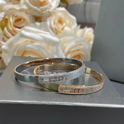 [Clara Jewely]Move Noa Rose Gold Pav茅 Diamond Bangle Bracelet