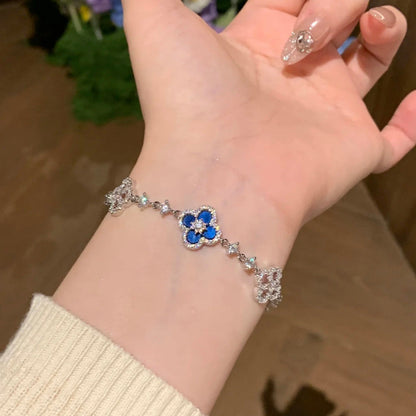 [Clara Jewels]CLOVER 5 MOTIF PINK BLUE RED WHITE BRACELET