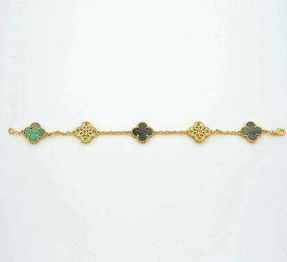 [Clara Jewels] CLOVER 5 MOTIF GRAY MOP BRACELET COLLECTION