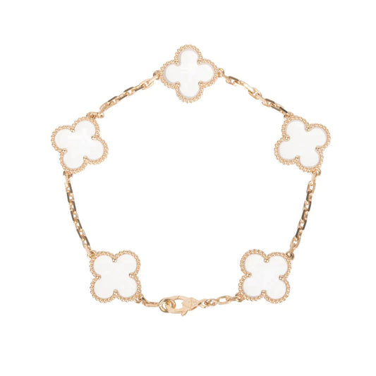 [Clara Jewels]CLOVER 5 MOTIF ROCK CRYSTAL BRACELET