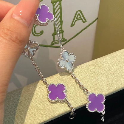 [Clara Jewels] CLOVER 5 MOTIF VIOLET BRACELET COLLECTION