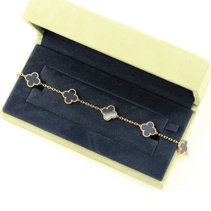 [Clara Jewels] CLOVER 5 MOTIF ONYXS BRACELET COLLECTION