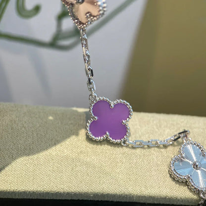 [Clara Jewels] CLOVER 5 MOTIF VIOLET BRACELET COLLECTION