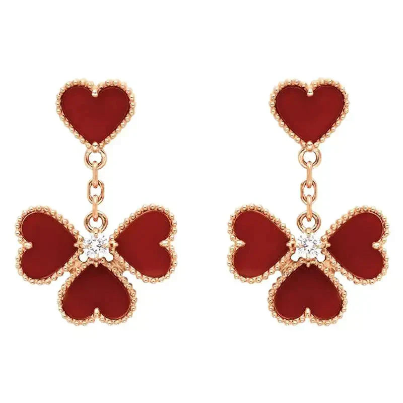 [Clara Jewels]SWEET CLOVER CARNELIAN EARRINGS