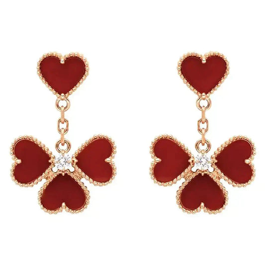 [Clara Jewels]SWEET CLOVER CARNELIAN EARRINGS