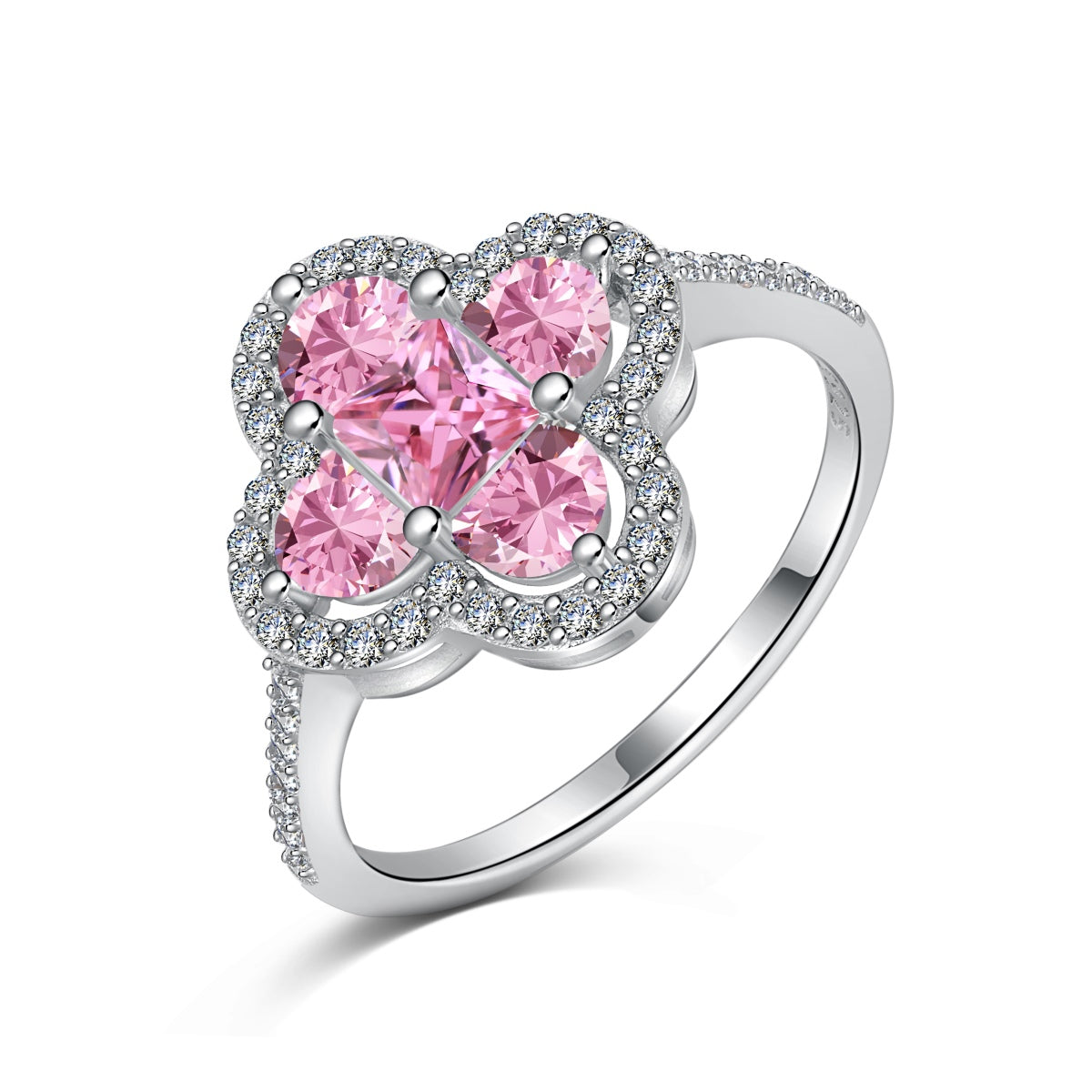 [Clara Jewels]Luxurious Eternity Flower Shape Banquet Ring