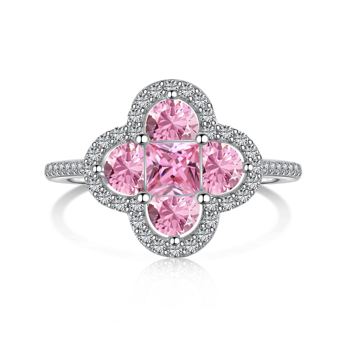 [Clara Jewels]Luxurious Eternity Flower Shape Banquet Ring