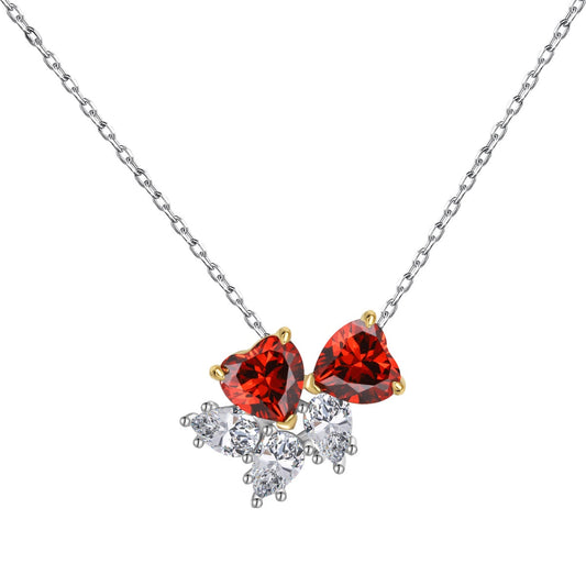 [Clara Jewels]Dainty Red Heart Necklace