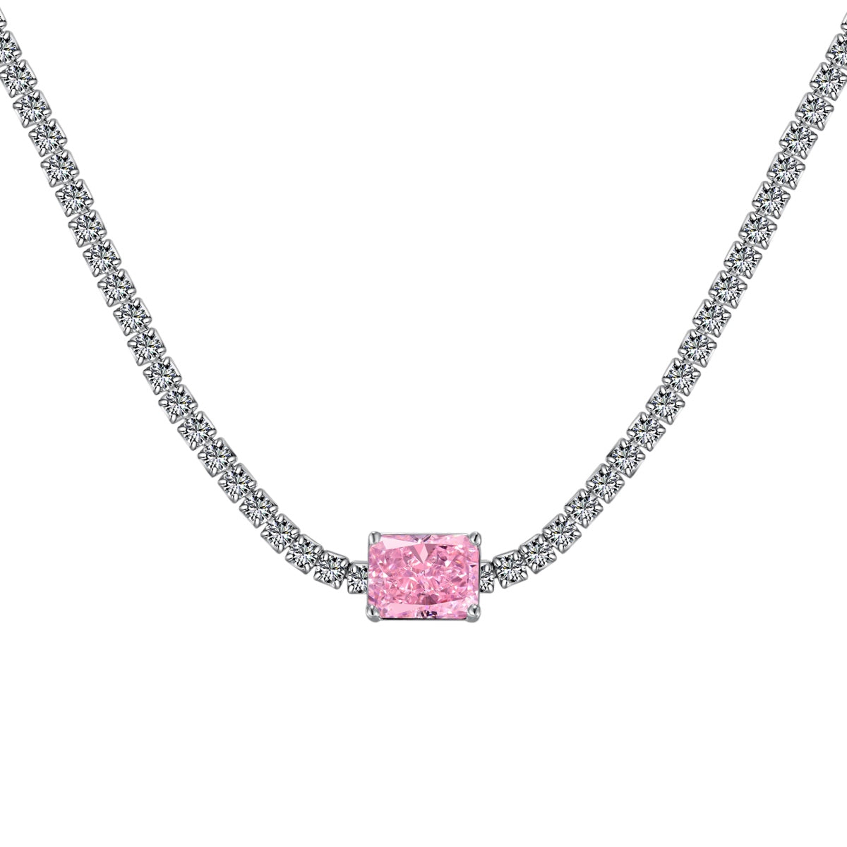 [Clara Jewels]2.0 carat Ornate Emerald Cut Necklace