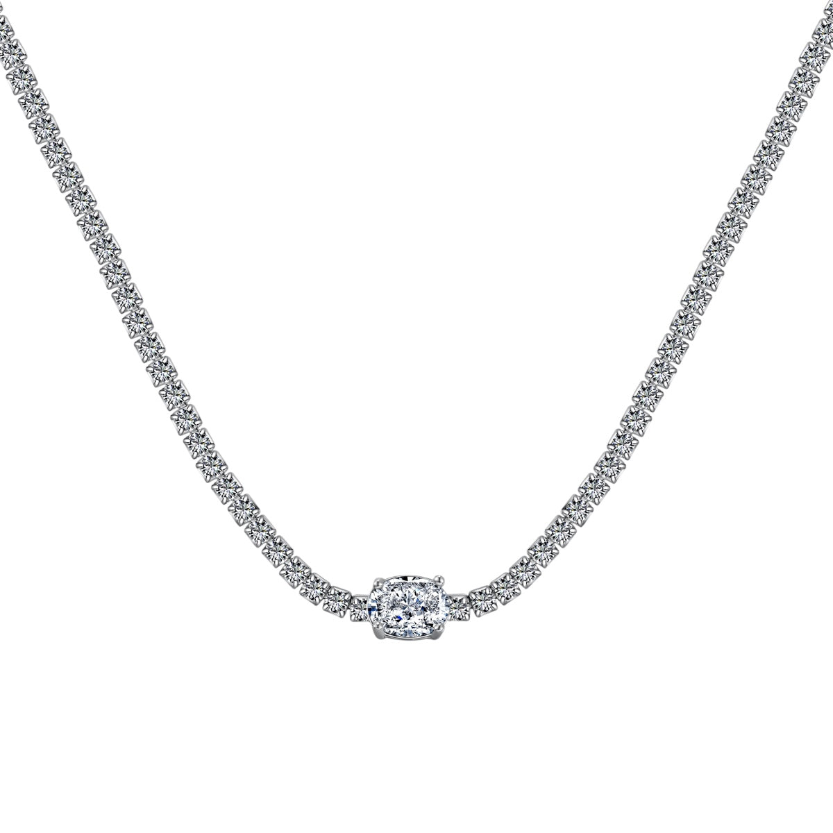 [Clara Jewels]1.0 Carat Shining Oval Cut Necklace