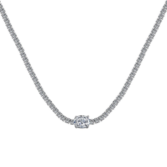 [Clara Jewels]1.0 Carat Shining Oval Cut Necklace
