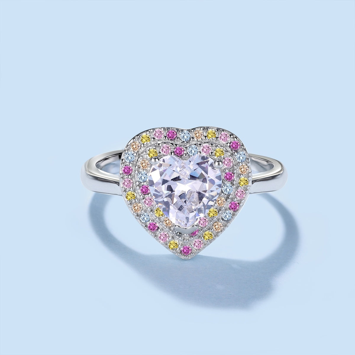 [Clara Jewels]Delicate Ebullient Heart Shape Wedding Ring