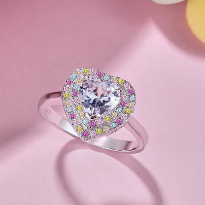 [Clara Jewels]Delicate Ebullient Heart Shape Wedding Ring