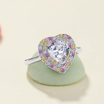 [Clara Jewels]Delicate Ebullient Heart Shape Wedding Ring