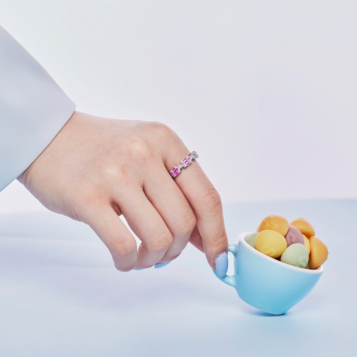[Clara Jewels]Unique Colorful Emerald Cut Party Ring