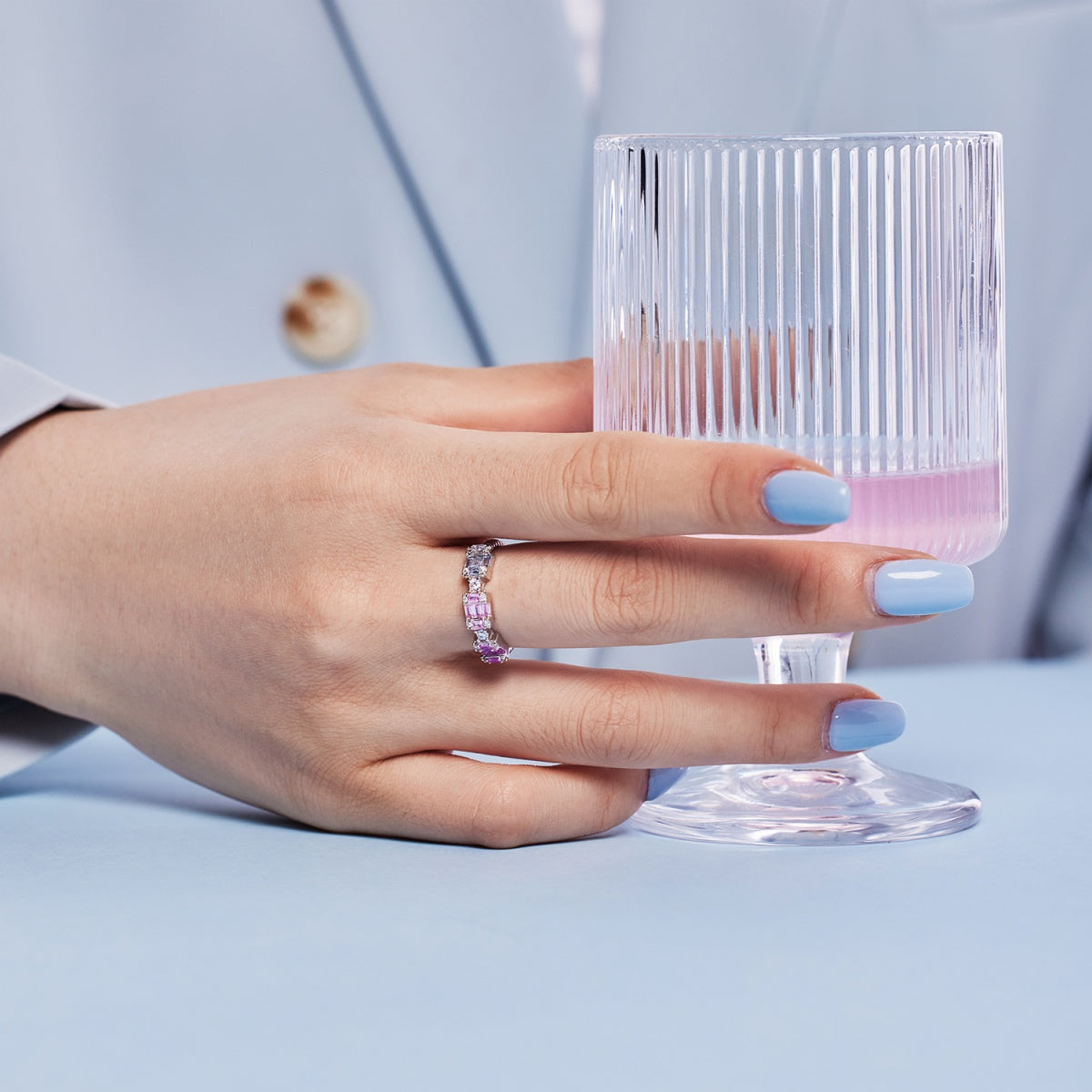 [Clara Jewels]Unique Colorful Emerald Cut Party Ring
