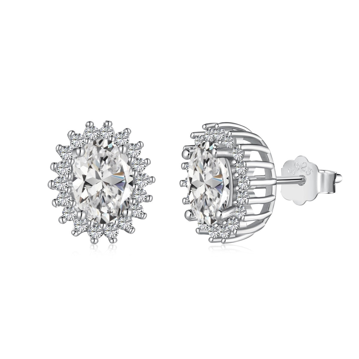 [Clara Jewels]Delicate Radiant Oval Cut Daily Earrings