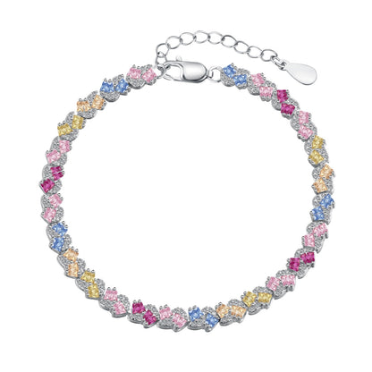 [Clara Jewels]Ornate Colorful Flower Shape Party Bracelet