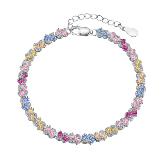 [Clara Jewels]Ornate Colorful Flower Shape Party Bracelet