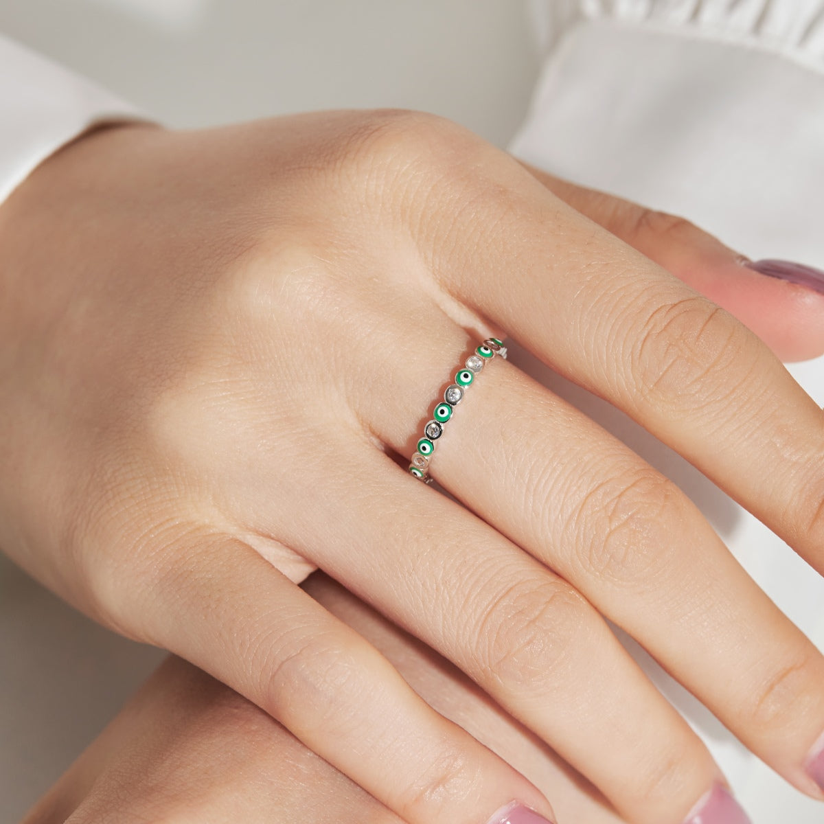 [Clara Jewels]Sparkling Vibrant Round Shape Daily Ring