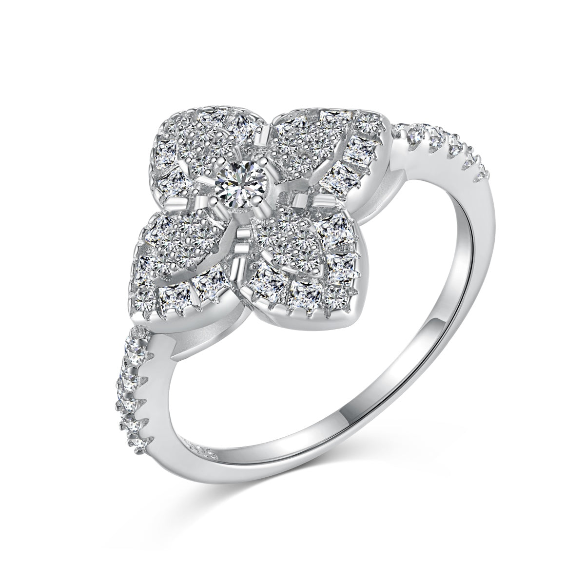 [Clara Jewels]Luxurious Colorful Flower Shape Banquet Ring