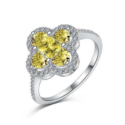 [Clara Jewels]Luxurious Eternity Flower Shape Banquet Ring