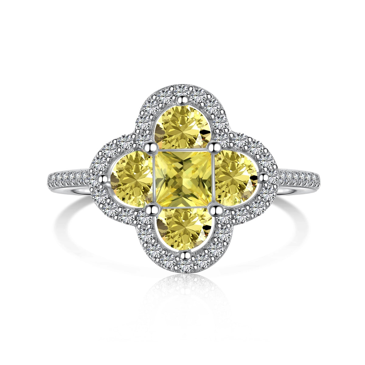 [Clara Jewels]Luxurious Eternity Flower Shape Banquet Ring