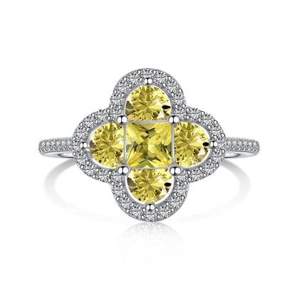 [Clara Jewels]Luxurious Eternity Flower Shape Banquet Ring