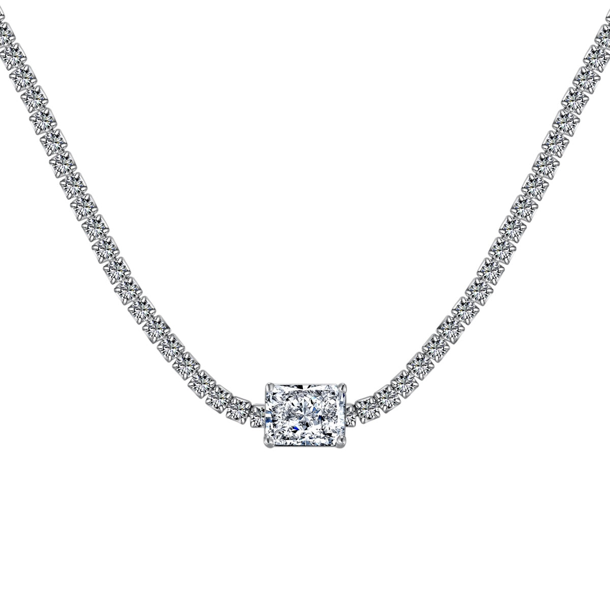 [Clara Jewels]2.0 carat Ornate Emerald Cut Necklace