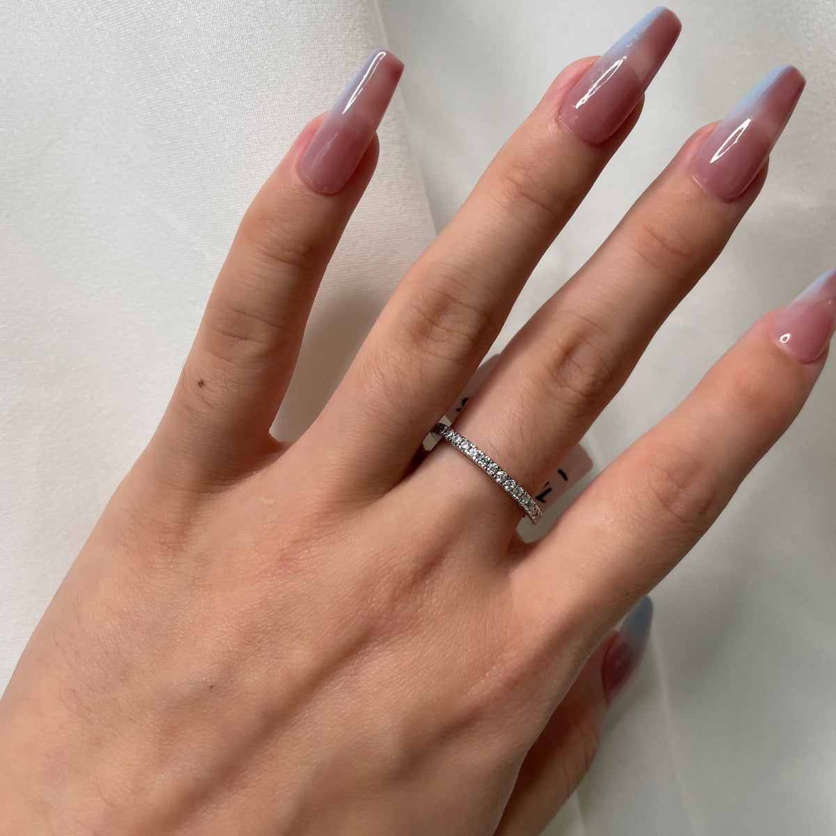 [Clara Jewels]Delicate Sparkling Round Cut Daily Ring