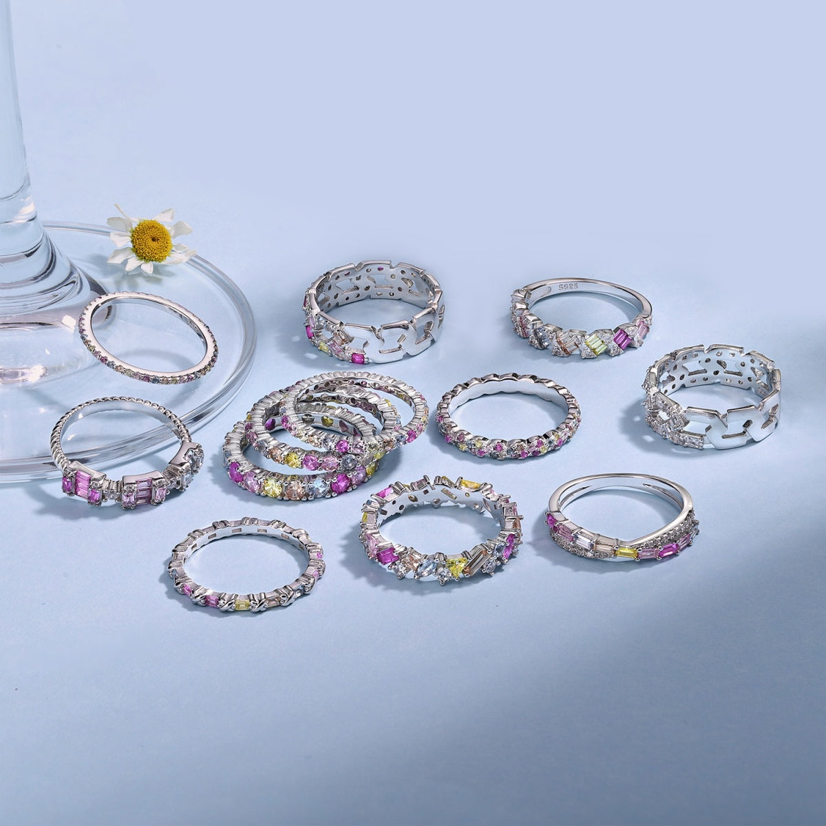[Clara Jewels]Radiant Sparkling Round Cut Daily Ring
