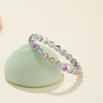 [Clara Jewels]Radiant Sparkling Round Cut Daily Ring