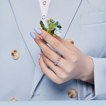 [Clara Jewels]Delicate Vibrant Emerald Cut Daily Ring