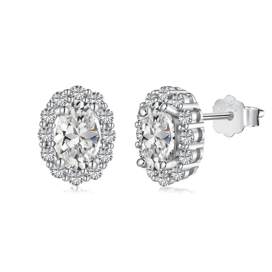 [Clara Jewels]Delicate Unique Oval Cut Daily Earrings