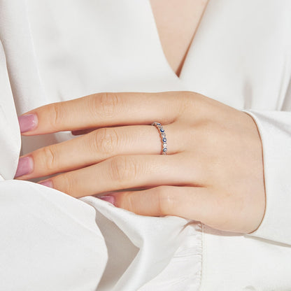 [Clara Jewels]Sparkling Vibrant Round Shape Daily Ring