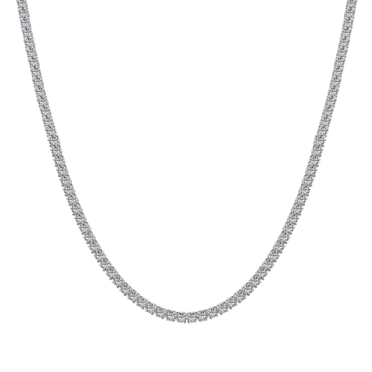 [Clara Jewels]Delicate Round Shape Tennis Necklace