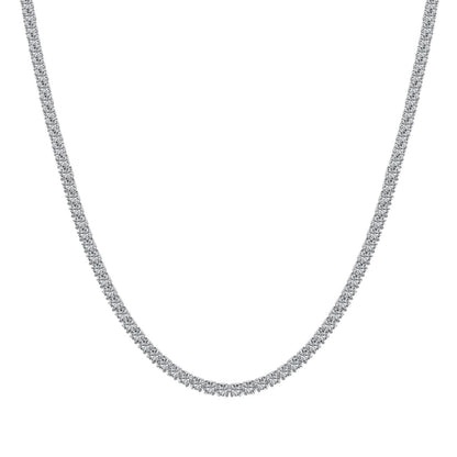 [Clara Jewels]Delicate Round Shape Tennis Necklace