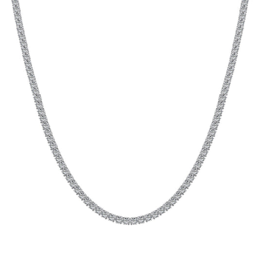 [Clara Jewels]Delicate Round Shape Tennis Necklace