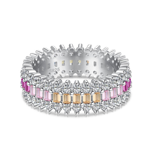 [Clara Jewels]Ornate Colorful Radiant Cut Daily Ring