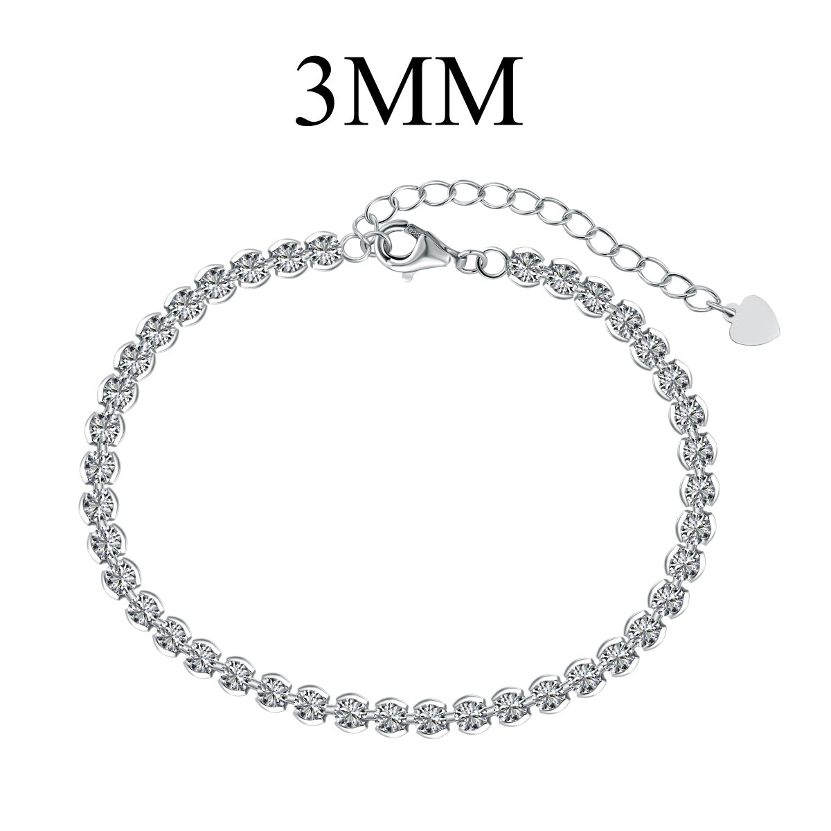 [Clara Jewels]Ornate  Sparkling Round Cut Daily Bracelet
