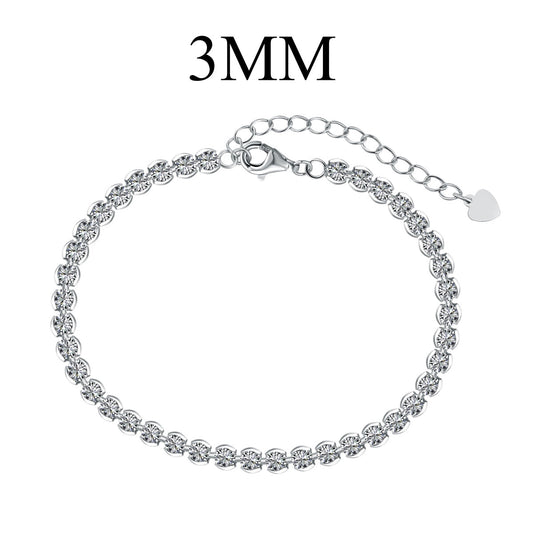 [Clara Jewels]Ornate  Sparkling Round Cut Daily Bracelet