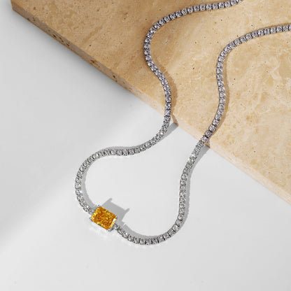 [Clara Jewels]2.0 carat Ornate Emerald Cut Necklace