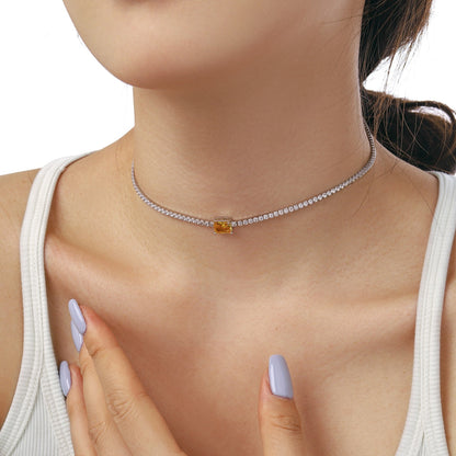 [Clara Jewels]2.0 carat Ornate Emerald Cut Necklace