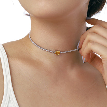 [Clara Jewels]2.0 carat Ornate Emerald Cut Necklace